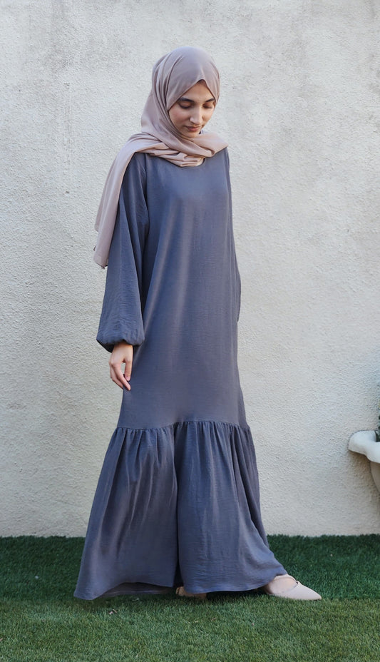 Grey Frill Detail Dress | Modest Occasion Wear | Cape Town